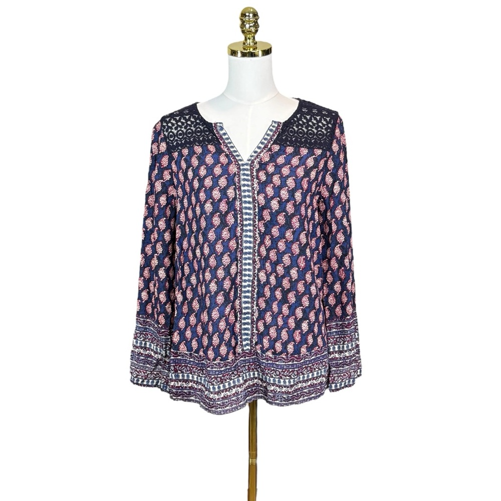Woman’s Beach Lunch Lounge boho peasant blouse size M